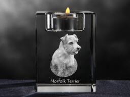 Norfolk Terrier, Crystal Candlestick With Dog, Souvenir, Decoration, Limited Edition, Collection - thumbnail 1