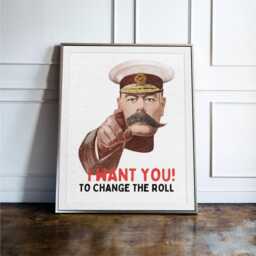 Funny Bathroom Change The Roll, Guest Decor, Toilet Humour Sign, Restroom Wall Art, Etiquette Sign - thumbnail 1