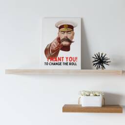 Funny Bathroom Change The Roll, Guest Decor, Toilet Humour Sign, Restroom Wall Art, Etiquette Sign - thumbnail 3