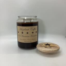 Hazelnut Coffee Highly Scented Candle/Apothecary Jar 26 Oz/Paraffin Wax/Farmhouse Candle/Hand Poured Candle/Country-Primitive Candle - thumbnail 2