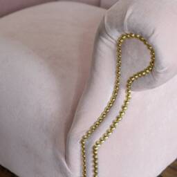 British Handmade Powder Pink Textured Velvet Chesterfield Highback Wing Chair - thumbnail 3