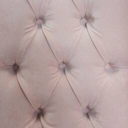 British Handmade Powder Pink Textured Velvet Chesterfield Highback Wing Chair - thumbnail 4