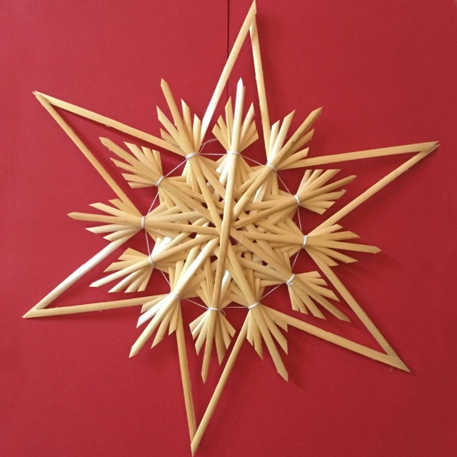 Christmas Tree Decoration - Handmade German Straw Star Ornament Design 7 - image 1