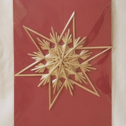 Christmas Tree Decoration - Handmade German Straw Star Ornament Design 7 - thumbnail 3
