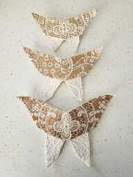Porcelain Butterfly Wall Art Gold Lace Ceramic Sculpture, Set Of 3 - thumbnail 1