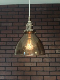 "Industrial Pendant Light -Chrome 6"" Smoked Glass Cone Shade With Patented ""Huila Connector"