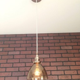 "Industrial Pendant Light -Chrome 6"" Smoked Glass Cone Shade With Patented ""Huila Connector" - thumbnail 2