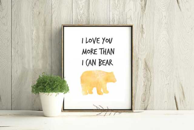 I Love You More Than Can Bear Print, Nursery Printable, Wall Decor, Adventurer Nursery, Explorer - image 1