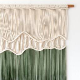 "Large Wall Hanging - Art Tapestry - Modern Macrame Color Dyed Bohemian Backdrop - Home Wedding D??cor - ""Deep Roots" - thumbnail 3