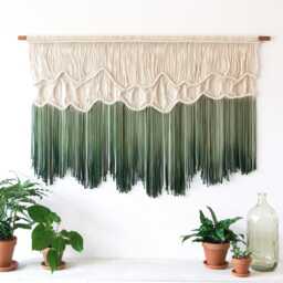 "Large Wall Hanging - Art Tapestry - Modern Macrame Color Dyed Bohemian Backdrop - Home Wedding D??cor - ""Deep Roots"