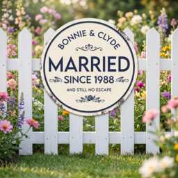 Custom Anniversary Metal Sign With Names & Date, Funny Couple Wall Decor, Personalized Wedding Gift For Husband Wife - thumbnail 1