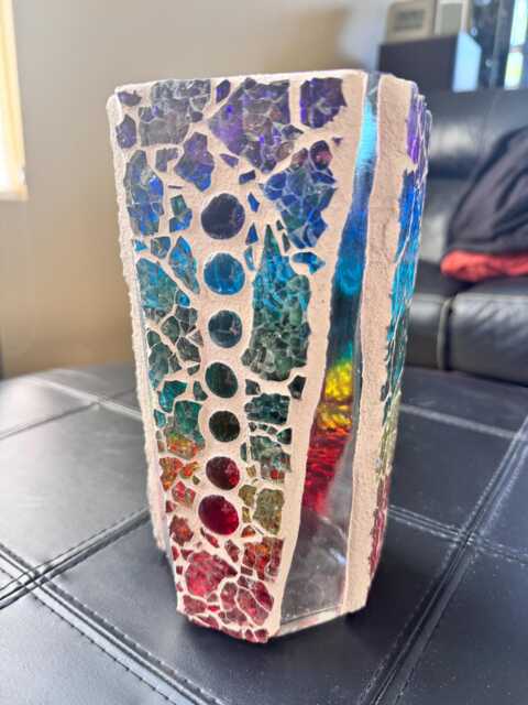 Chakra Mosaic Vase // Glass Rainbow Handmade Mase in Usa - image 1
