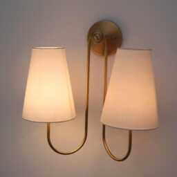Modern Mid-Century Wall Light , Bedroom Lamps Hancrafted Double Arm Brass Lamp - thumbnail 2