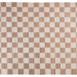 Handwoven Jute Checkerboard Rug, Natural Fiber, 4x6Ft - thumbnail 4