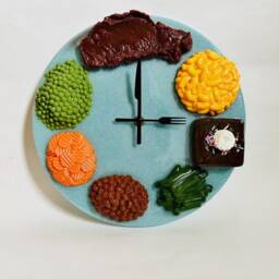 Dinner Plate Wall Clock/Dopamine D??cor/Fake Food/Kitchen D??cor/Food D??cor/Pop Art/Maximalist D??cor/Funny Clock/Unique Gift/ Food Clock - thumbnail 2