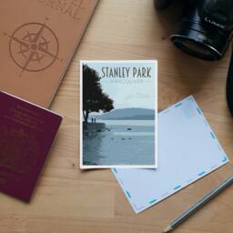 Vancouver Travel Poster, Stanley Park Print, Retro Art - thumbnail 3