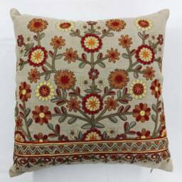 Handmade Crewel Embroidered Pillow Cover - thumbnail 2