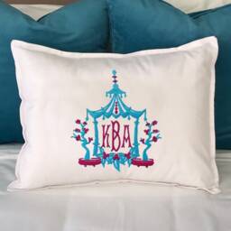 Monogrammed Pagoda Boudoir Pillow - thumbnail 1