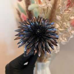 Handmade Copper & Titanium Colourful Chrysanthemum, Patina Metal Flower, Gift, Anniversary, Mother's Day - thumbnail 4