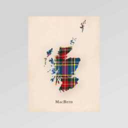 Clan Macbeth Scottish Tartan Map - Of Scotland Family Wall Decor, Ready To Hang - thumbnail 2