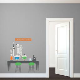 Kids Scientist Lab Vinyl Wall Decal - Playroom Classroom Decor - thumbnail 1