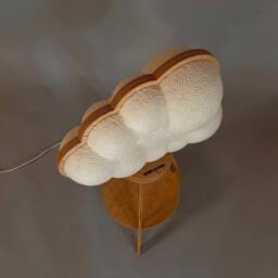 Wooden Teddy Bear Cloud Lamp Scandinavian Kids Room Decor - thumbnail 3
