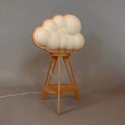 Wooden Teddy Bear Cloud Lamp Scandinavian Kids Room Decor - thumbnail 1