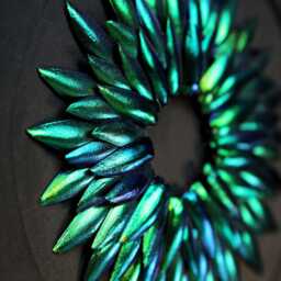 Framed Jewel Beetle Wing Elytra Mosaic Art - Luxury Insect Wall Decor, Iridescent Natural Specimen Artwork, Statement Piece - thumbnail 2