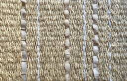 Boho Woven Sisal Rug With Cowhide Border - Beige White, Custom Size - thumbnail 1