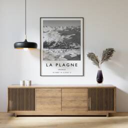 La Plagne Ski Print French Alps Travel Poster - thumbnail 1