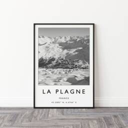 La Plagne Ski Print French Alps Travel Poster - thumbnail 3