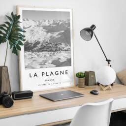 La Plagne Ski Print French Alps Travel Poster - thumbnail 2
