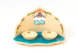 Candlestick Pair Of Pigeons -Turquiose, Shabbat Candlestick, Candle Holder, Judaica, Home Decoration - thumbnail 1