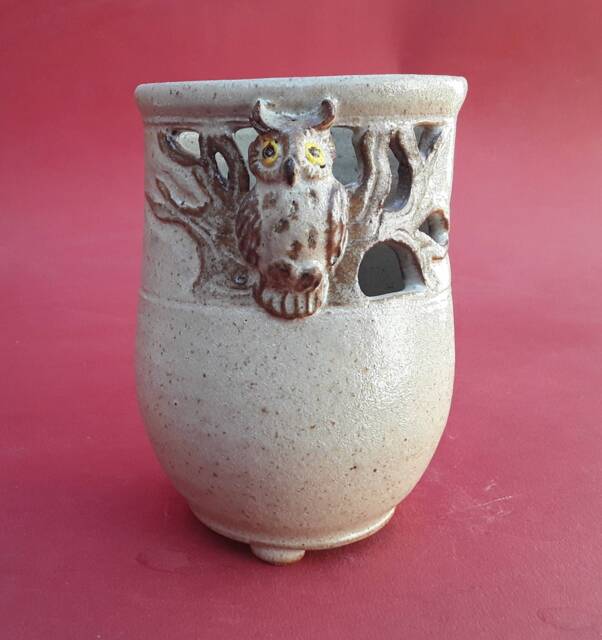 Owl Vase, Flower Holder, Ornament Aprox 9cm Wide, 13cm High - image 1
