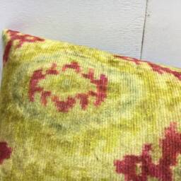Hand-Dyed Silk Ikat Lumbar Pillow Cover, Decorative Cushion - 10x24 - thumbnail 3