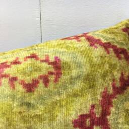 Hand-Dyed Silk Ikat Lumbar Pillow Cover, Decorative Cushion - 10x24 - thumbnail 2