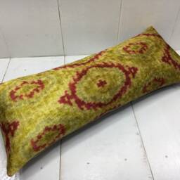 Hand-Dyed Silk Ikat Lumbar Pillow Cover, Decorative Cushion - 10x24 - thumbnail 4