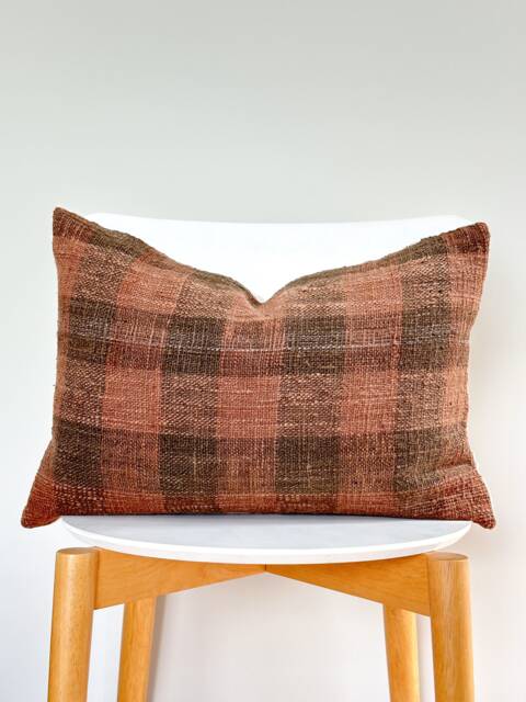 Brown Tribal Hemp Hand Woven Natural Dye Color Pillow Cover - image 1