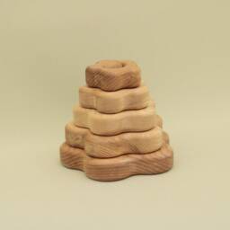 Handmade Wooden Flower Stacking Pyramid Montessori Baby Toy - thumbnail 4