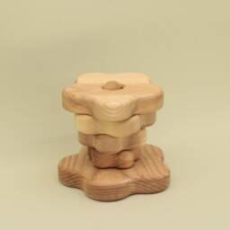 Handmade Wooden Flower Stacking Pyramid Montessori Baby Toy - thumbnail 2
