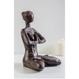 Yoga Sculpture - A Woman Sitting in The Dhyana Position Self-Inquiry Meditation - thumbnail 3