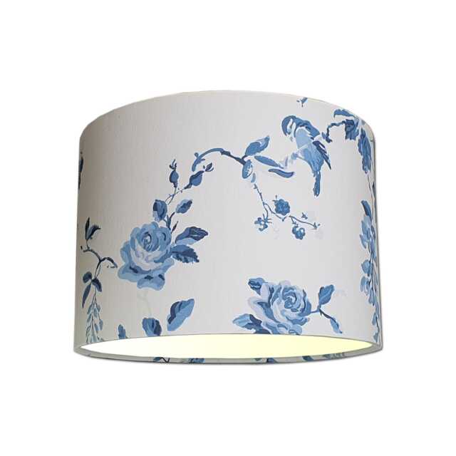 Lampshades in Cath Kidston Birds & Roses Blue Fabric Handmade Free Delivery - image 1