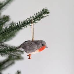 Felt American Bird Christmas Ornament Set, Woodpecker, Sparrow, Canary, Robin, Blue Tit, Tree Decor, Gifts For Lovers - thumbnail 3