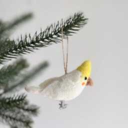Felt American Bird Christmas Ornament Set, Woodpecker, Sparrow, Canary, Robin, Blue Tit, Tree Decor, Gifts For Lovers - thumbnail 4