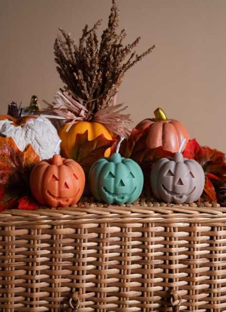 Pumpkin Candle - Spooky Season Handmade Soy Wax Halloween Decor - image 1