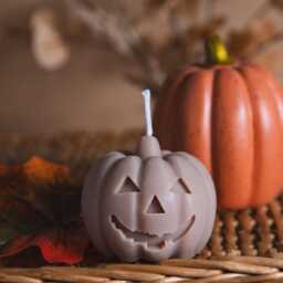 Pumpkin Candle - Spooky Season Handmade Soy Wax Halloween Decor - thumbnail 3