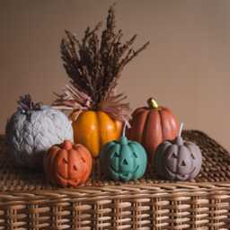Pumpkin Candle - Spooky Season Handmade Soy Wax Halloween Decor - thumbnail 2