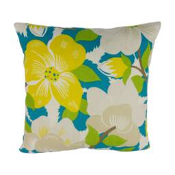 Schumacher & Paul Poiret - Magnolias Citron/Peacock Lush 1930's Floral Designer Cushion Cover Handmade Throw Pillow Home Decor - thumbnail 2