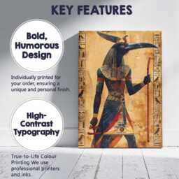 Egyptian God Thoth Sacred Ibis Hieroglyphic Artwork Canvas Wall Art Print Decor Picture Ready To Hang - thumbnail 2