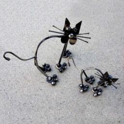 Meowing Pal Metal Sculpture Ornament Oaper Weight - thumbnail 3
